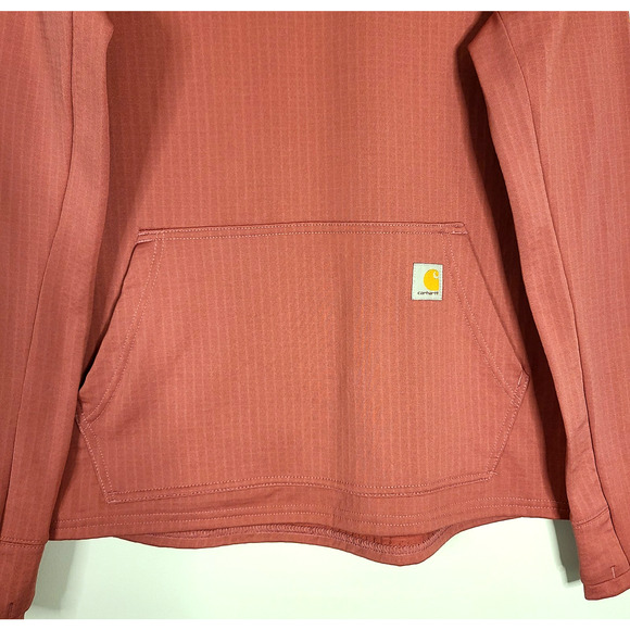 Carhartt Force Relaxed Fit Long Sleeve Pullover Mock Neck Sweatshirt Small Mauve - Picture 5 of 13